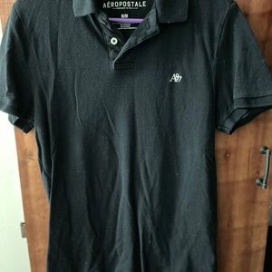 Men’s black Aeropostale polo